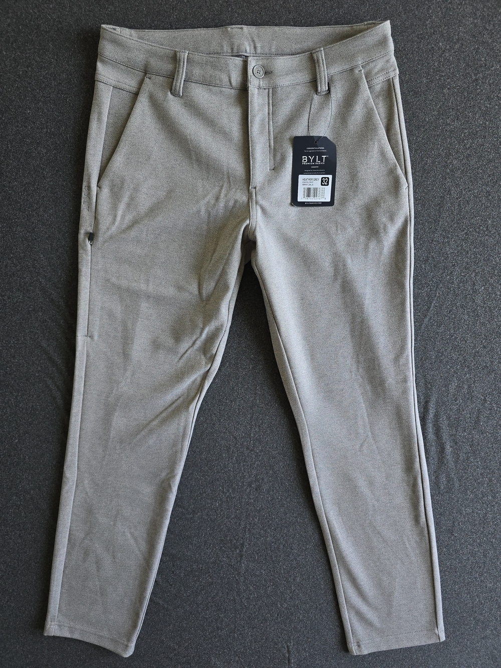 BYLT Coastal Tech Pant Men’s Size 32 Heather Gray Premium Basics for Fall Winter